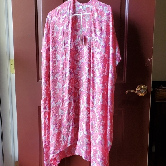 Simply Southern Pink Floral Swim Coverup - Picture 2 of 9